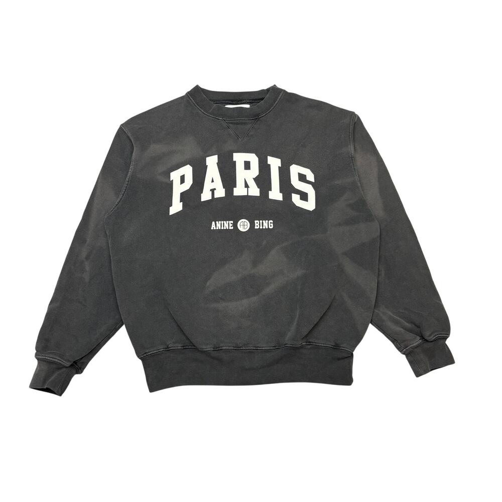 Anine Bing Ramona University Paris Sweatshirt Women's XS Retro Faded Grunge